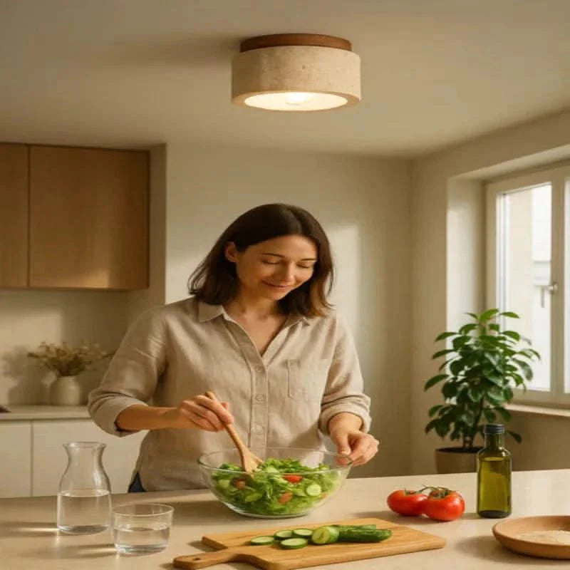 Wooden LED Ceiling Lamp - LuminaCraft Minimalist Design