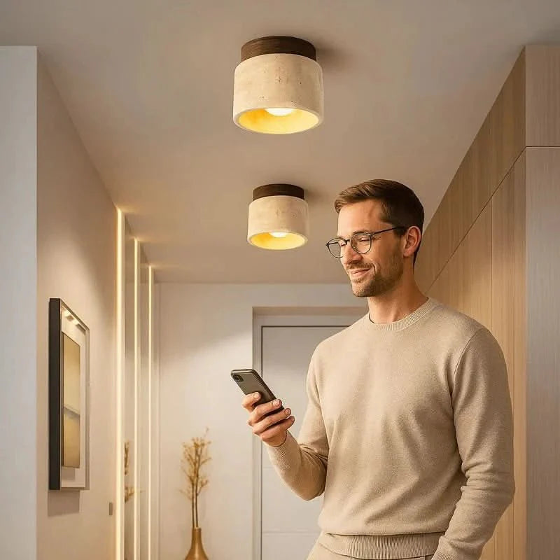 Wooden LED Ceiling Lamp - LuminaCraft Minimalist Design