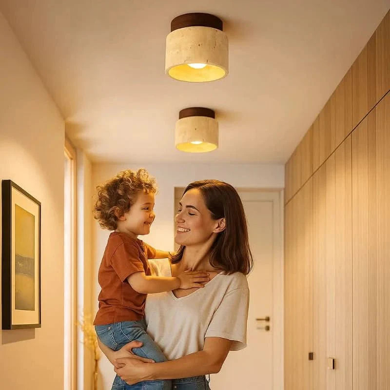 Wooden LED Ceiling Lamp - LuminaCraft Minimalist Design