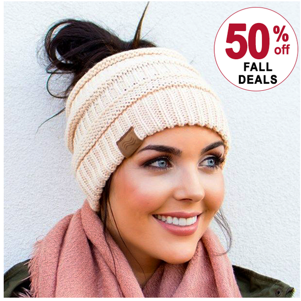 Ponytail-Friendly Soft Knit Beanie - Luxe Threads