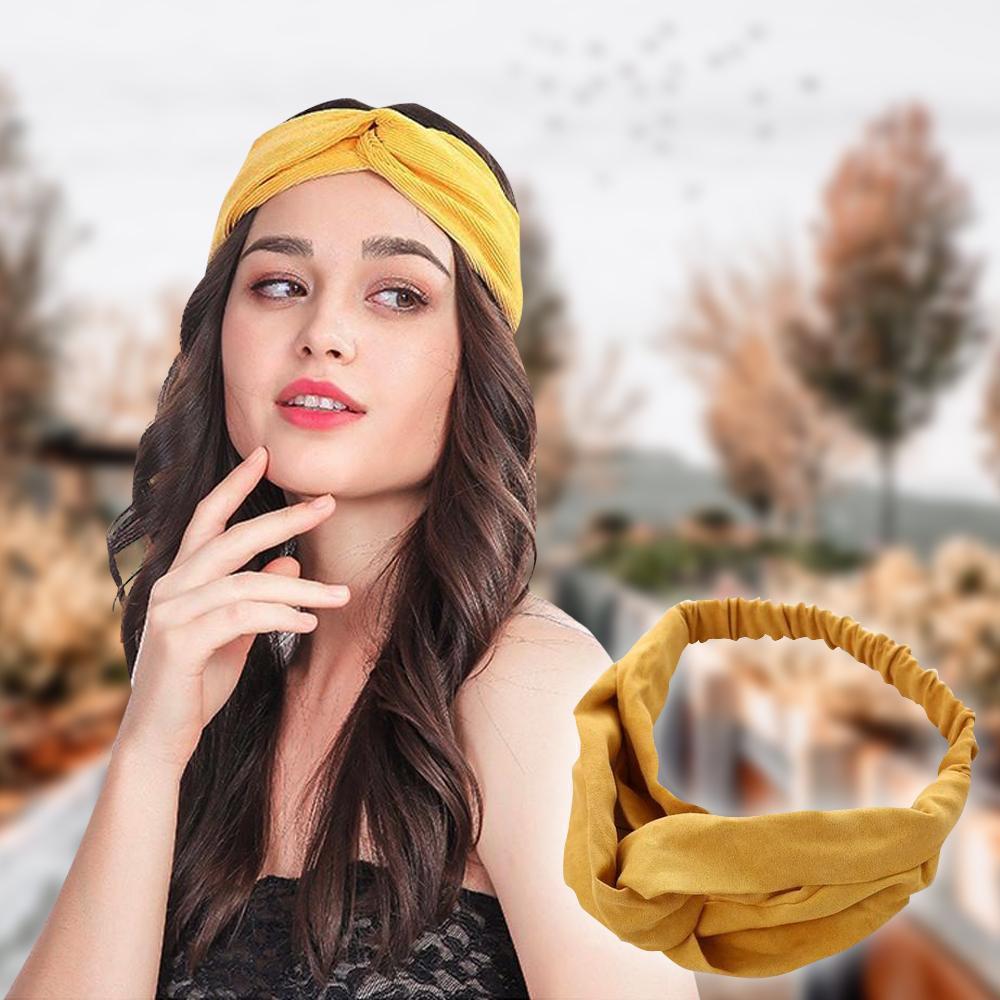 Vintage Suede Cross Knot Headband - LuxeAura