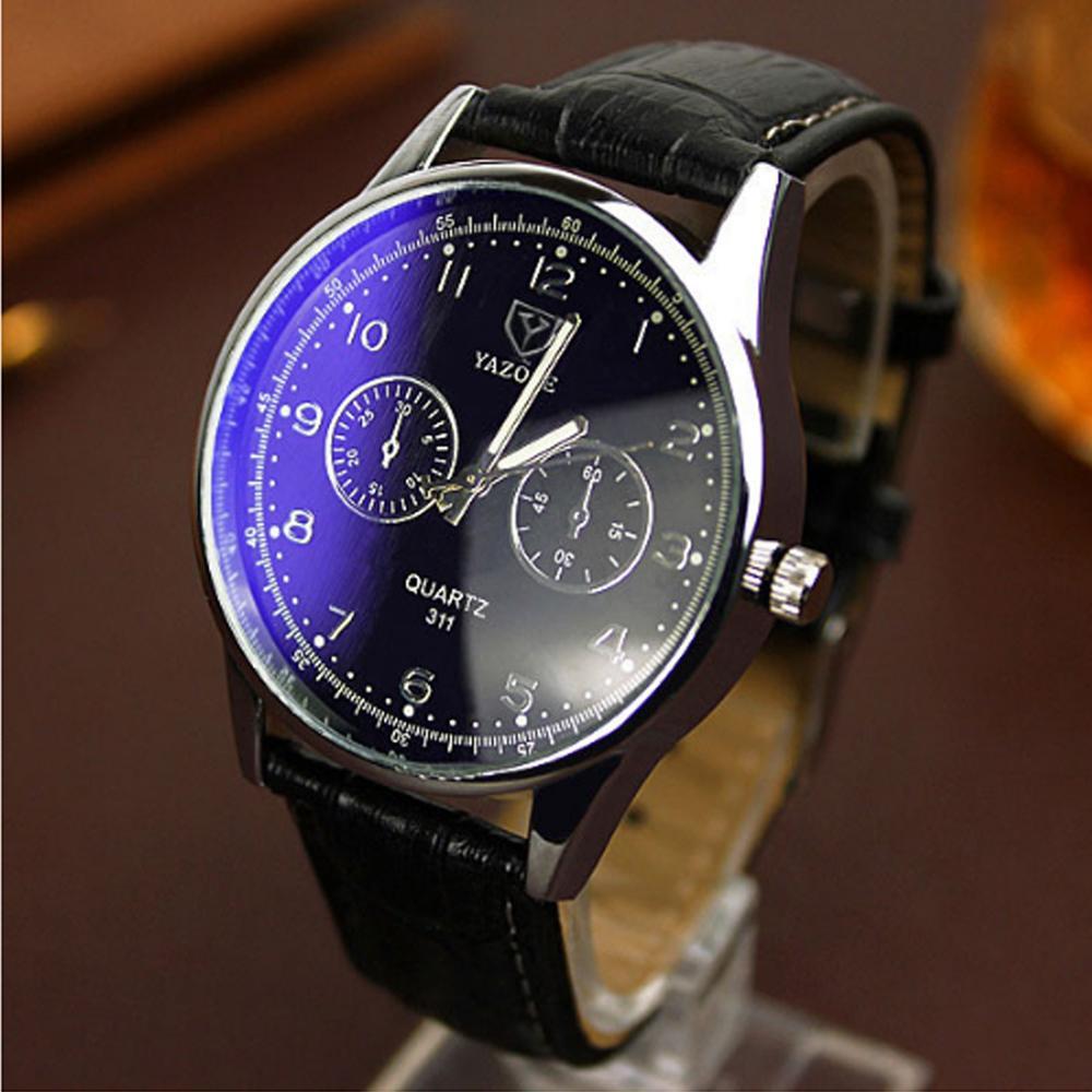 Leather Band Men's Watch - LuxeTime Collection