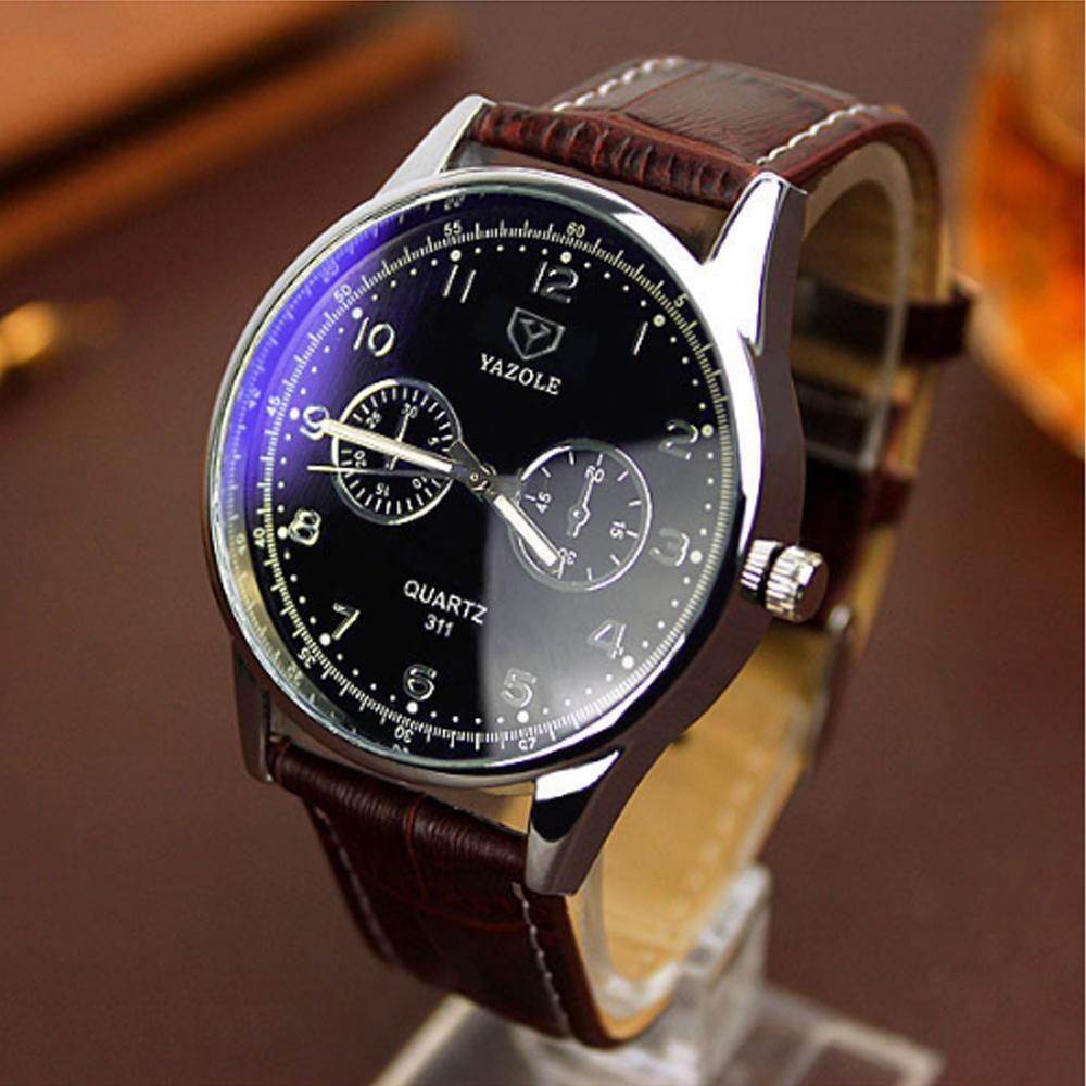 Leather Band Men's Watch - LuxeTime Collection