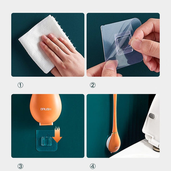 Silicone Toilet Brush with Drip Tray - Luxora Home
