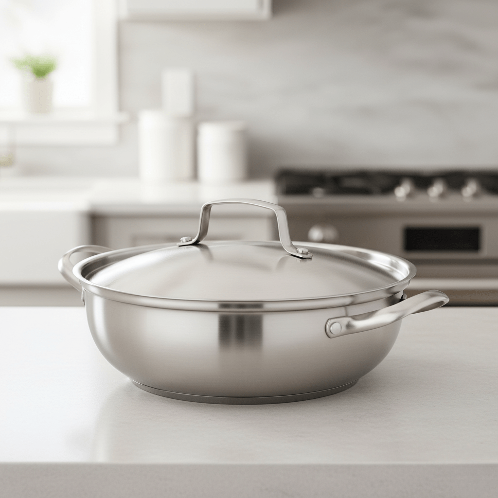 EcoHeat Cooking Pot - PureSteel 26 cm with Even Heat Distribution