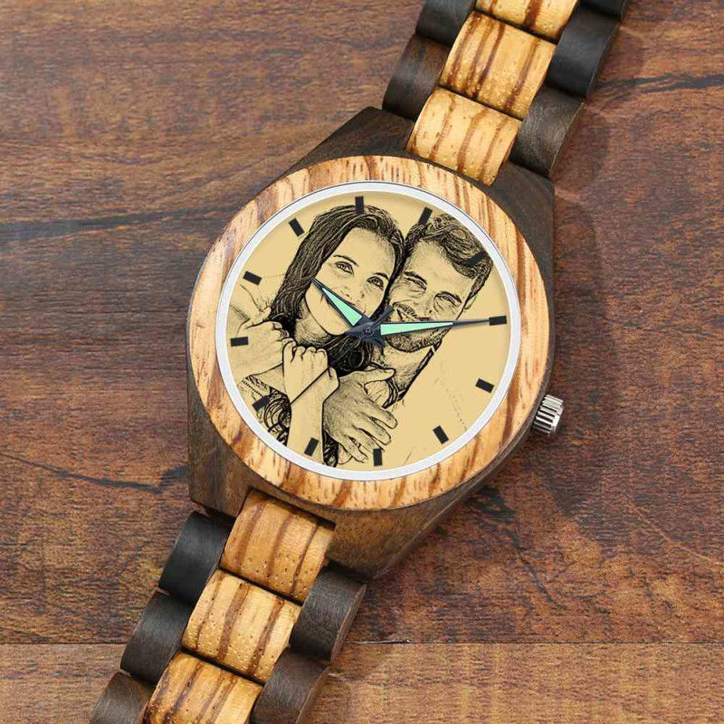 Custom Photo Wooden Watch - Timeless Treasures