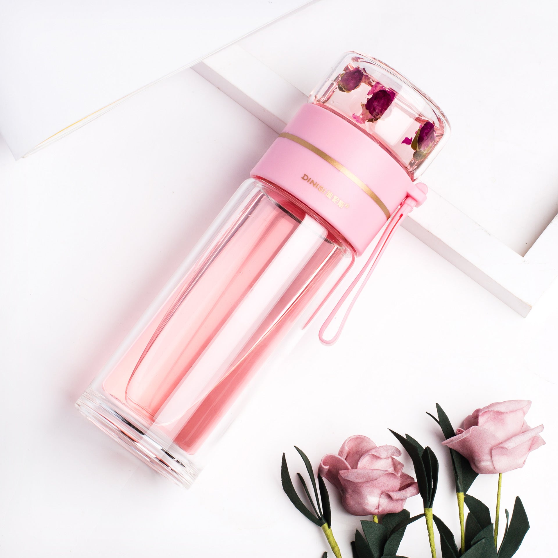 Double-Walled Glass Water Bottle with Infuser - AquaPure