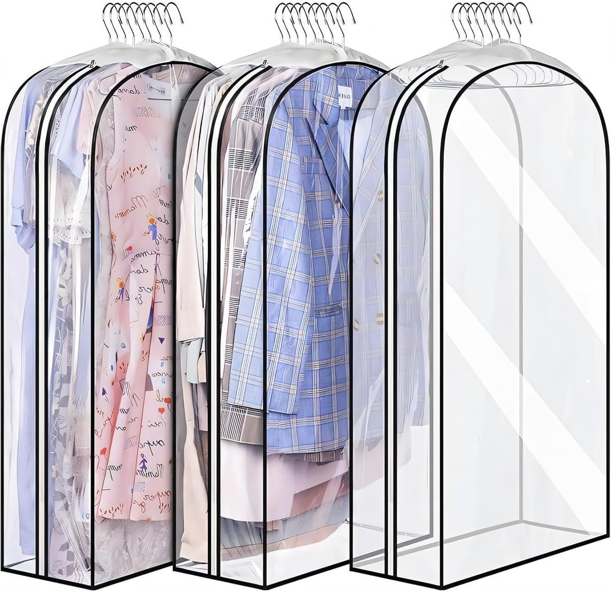 Clear Garment Bags with Side Zipper - LuxeStorage