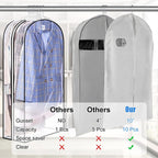 Clear Garment Bags with Side Zipper - LuxeStorage
