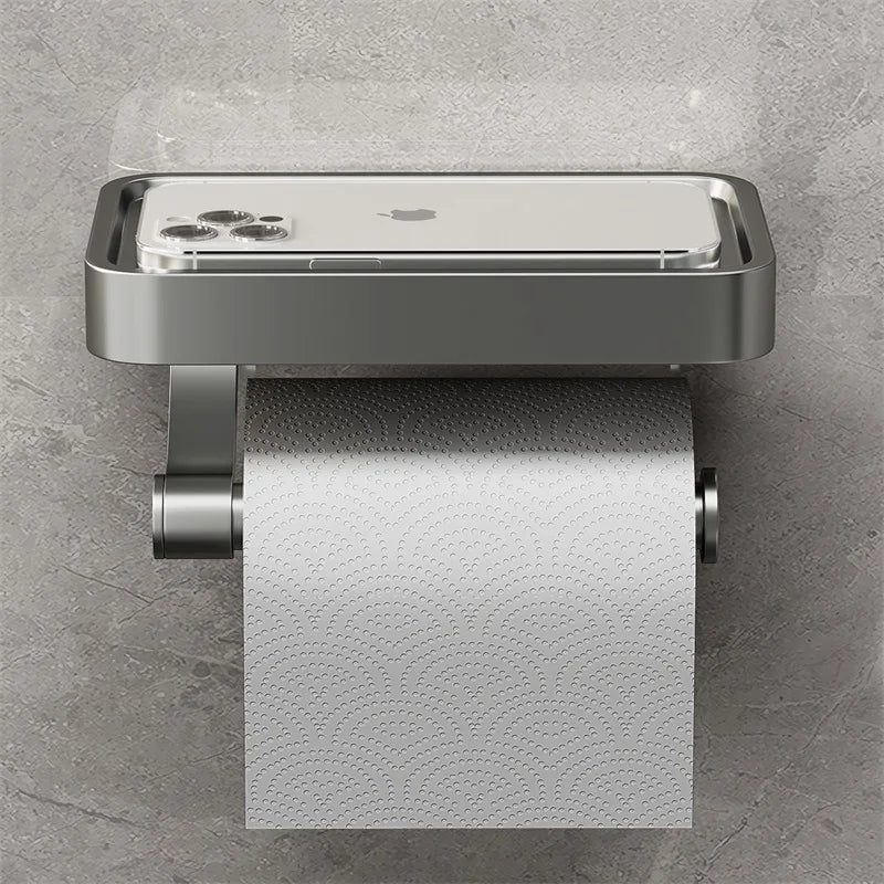 Toilet Paper Holder with Shelf - LuxeHome Essentials