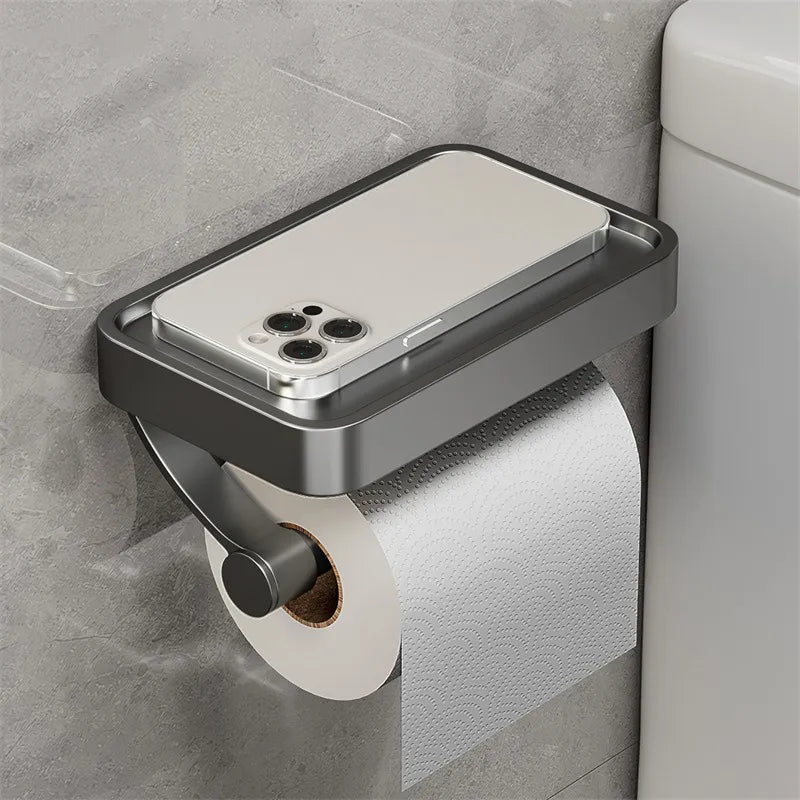 Toilet Paper Holder with Shelf - LuxeHome Essentials