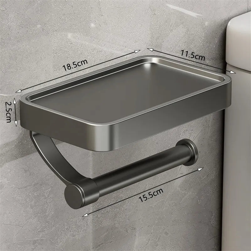 Toilet Paper Holder with Shelf - LuxeHome Essentials