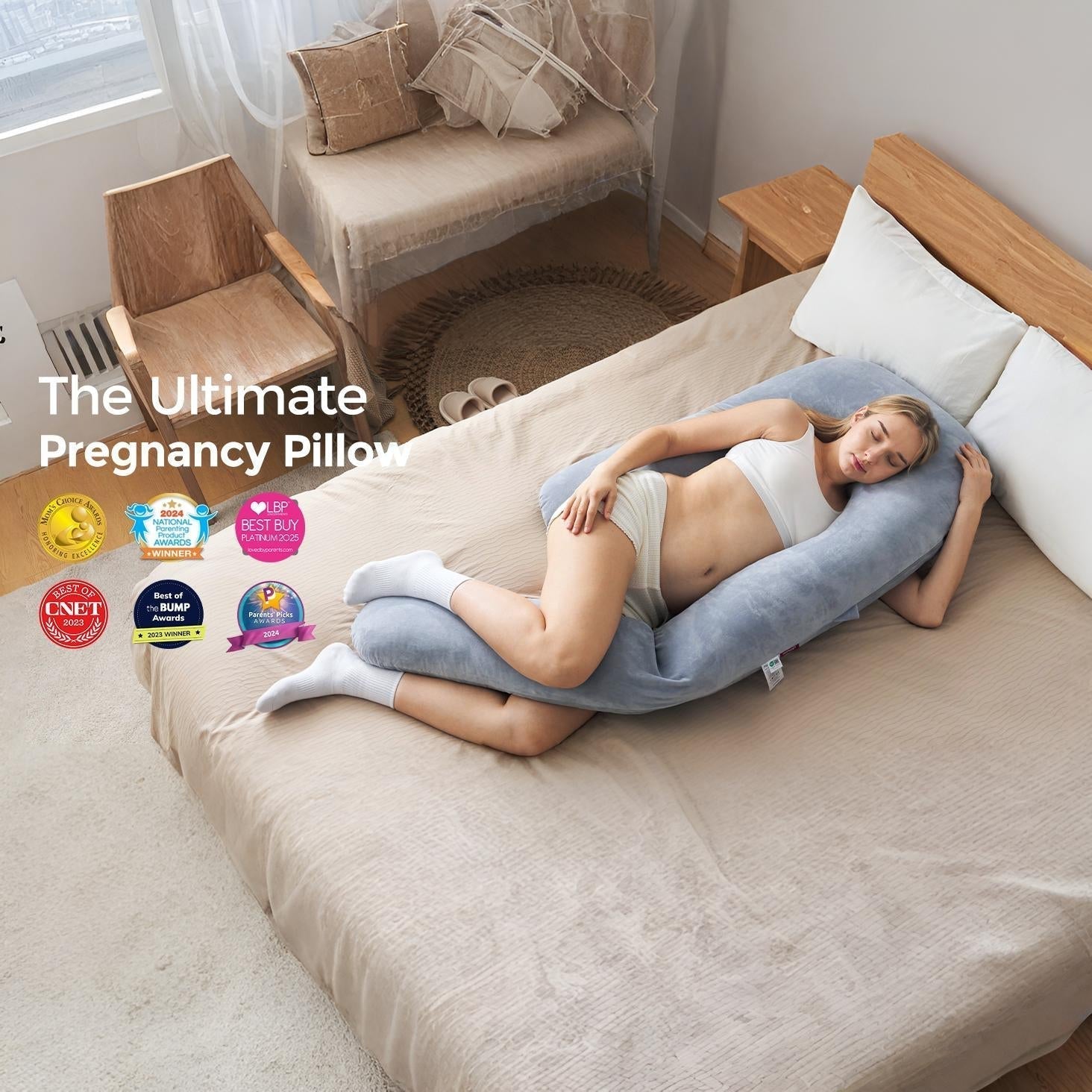 C-Shaped Pregnancy Pillow - LuxeMaternity Comfort