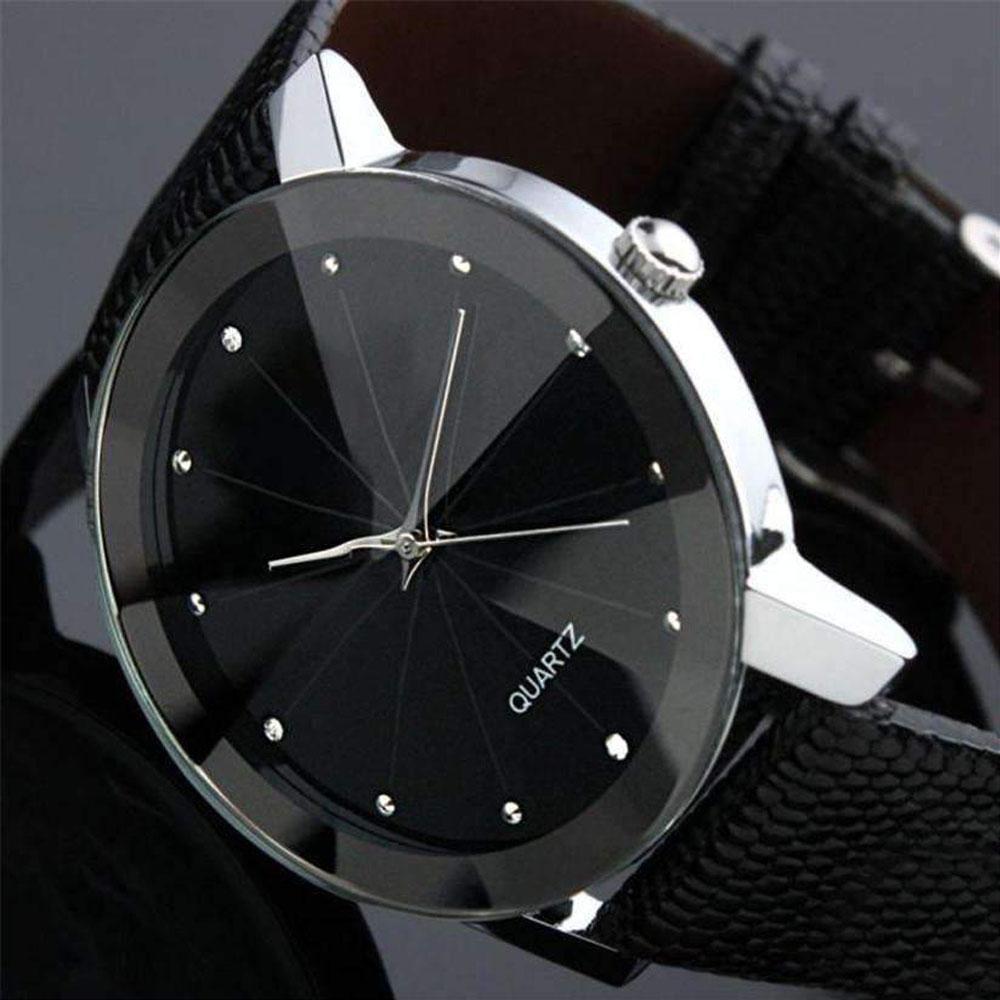 Stainless Steel Watch - LuxeTime with Genuine Leather Strap
