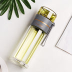 Double-Walled Glass Water Bottle with Infuser - AquaPure