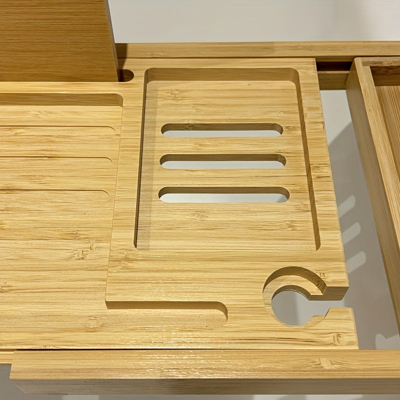 Bamboo Bathtub Tray with Adjustable Sides - AquaNest