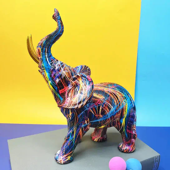 Vibrant Elephant Sculpture - Artistry Haven