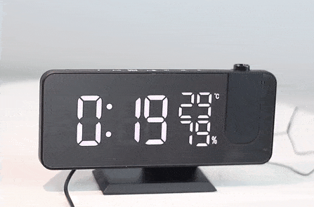 Smart Alarm Clock - Luminex with 180° Projector & USB Charger