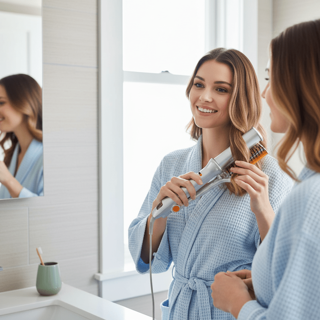 Rotating Hair Brush - LuxeStyle 2-In-1 for Smoothing & Styling