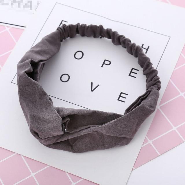 Vintage Suede Cross Knot Headband - LuxeAura