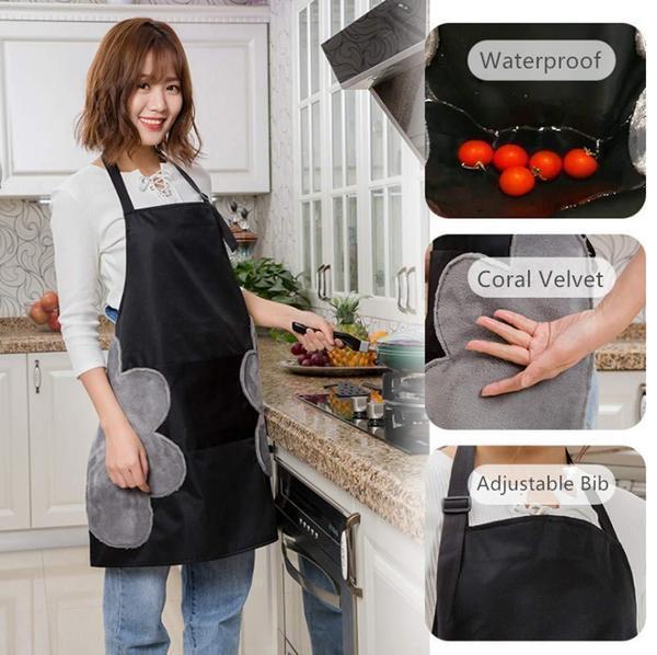 Kitchen Apron with Hand Wipers - Culinary Luxe