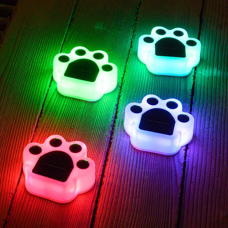 Solar Paw Print Garden Lights - LuminaPaws