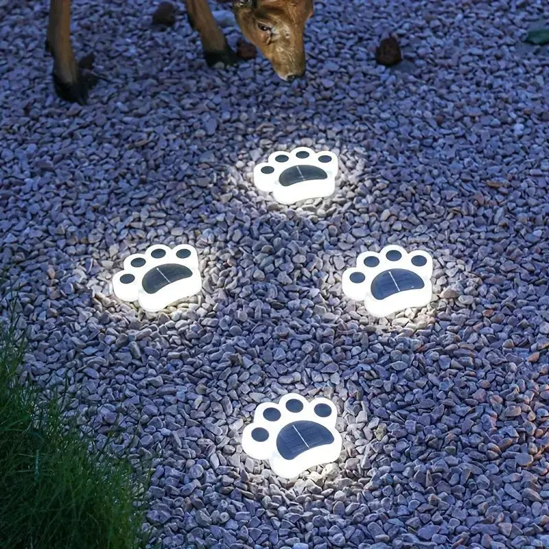 Solar Paw Print Garden Lights - LuminaPaws