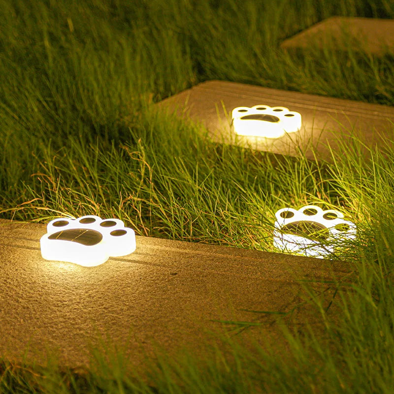 Solar Paw Print Garden Lights - LuminaPaws