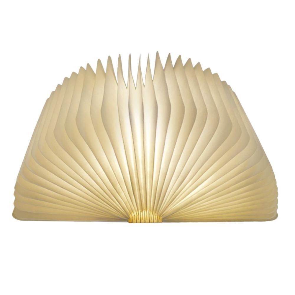 Wood Book LED Lamp - LuminaCraft