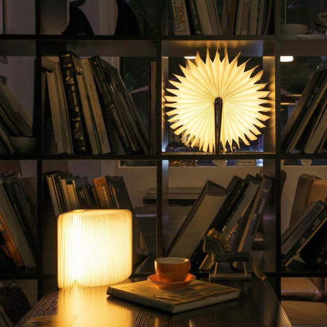 Wood Book LED Lamp - LuminaCraft