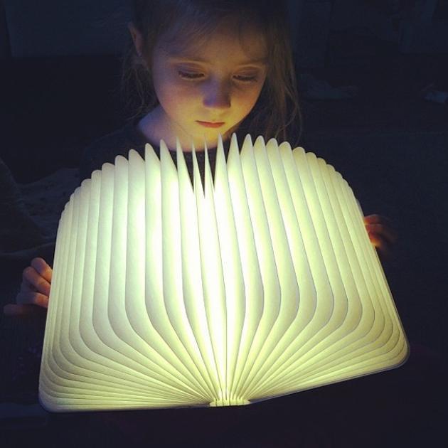 Wood Book LED Lamp - LuminaCraft