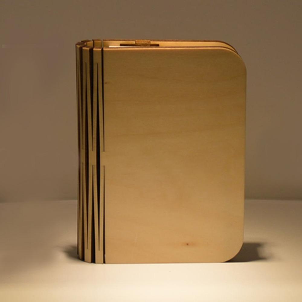 Wood Book LED Lamp - LuminaCraft