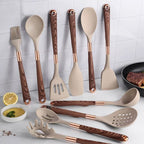 Silicone Kitchen Utensils with Wooden Handle - CulinaryCraft
