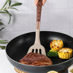 Silicone Kitchen Utensils with Wooden Handle - CulinaryCraft