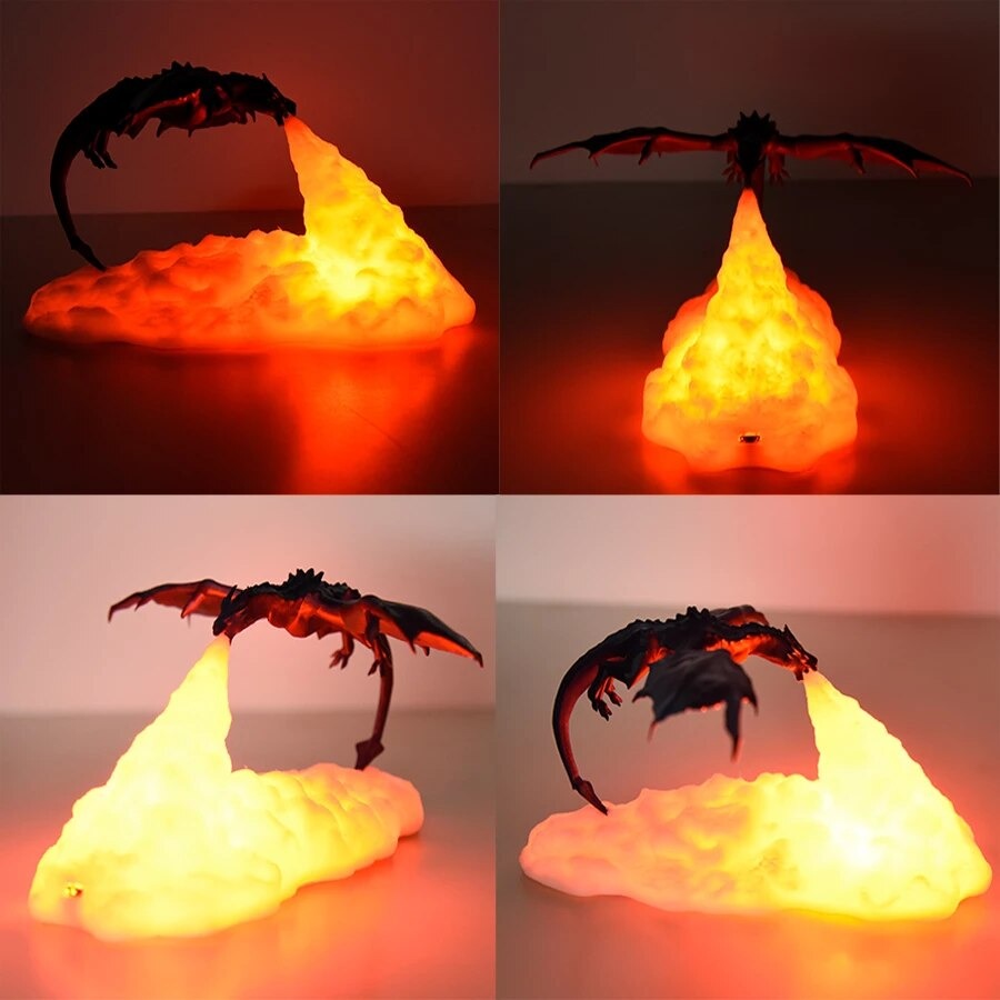 Fire Breathing Dragon Lamp - EmberGlow Designs
