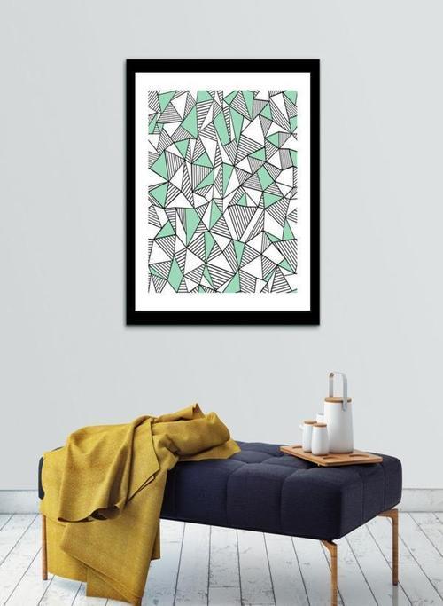 Ab Lines Mint Block Frame - LuxeArtistry
