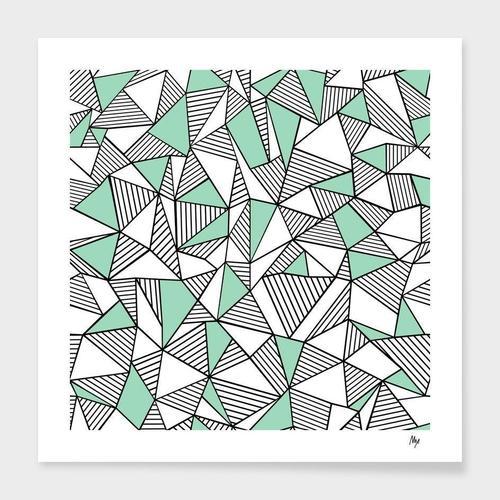 Ab Lines Mint Block Frame - LuxeArtistry