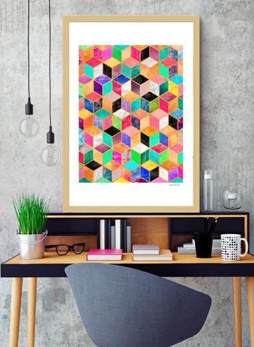 Colorful Cubes Frame - Artistry Home Decor
