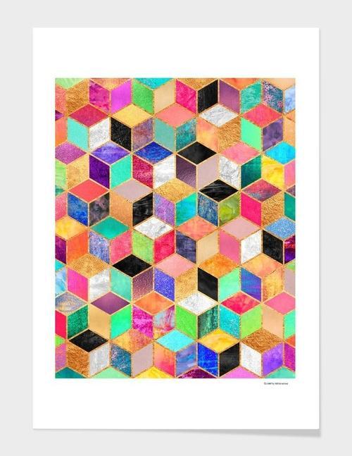 Colorful Cubes Frame - Artistry Home Decor