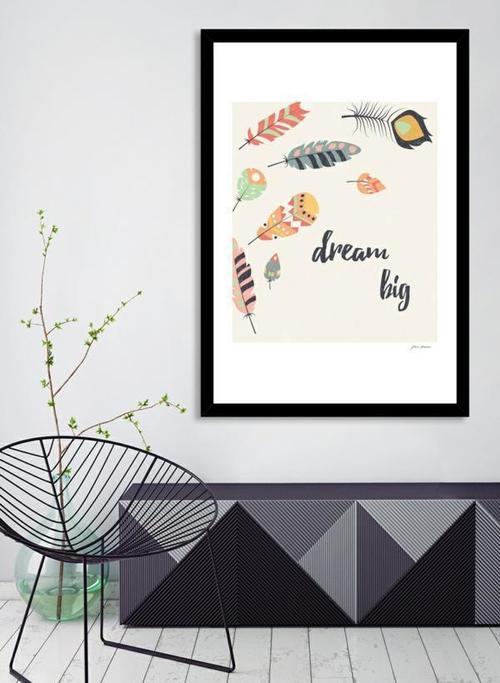 Tribal Feathers Dream Big Frame - Artistry Haven