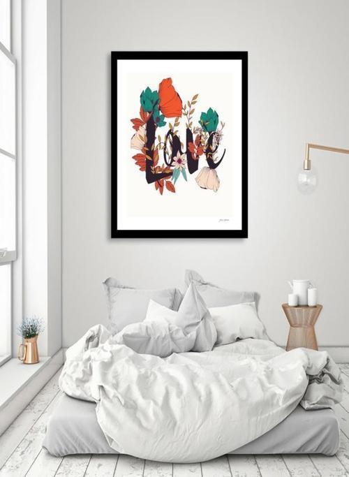 Flower Typography Love Frame - LuxeArtistry