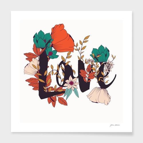 Flower Typography Love Frame - LuxeArtistry