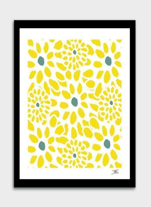 Yellow Floral Art in Elegant Frame - BloomAura