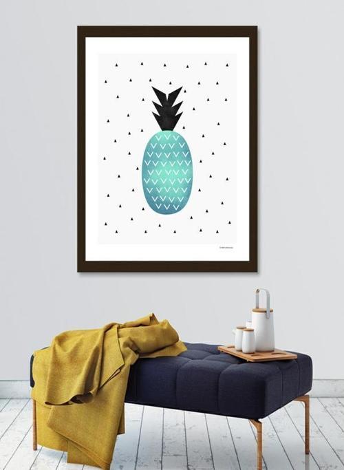 Turquoise Pineapple Framed Print - Artistry Haven