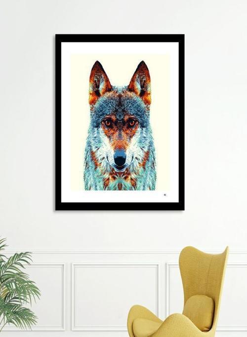 Colorful Wolf Animal Frame - Artistry Haven