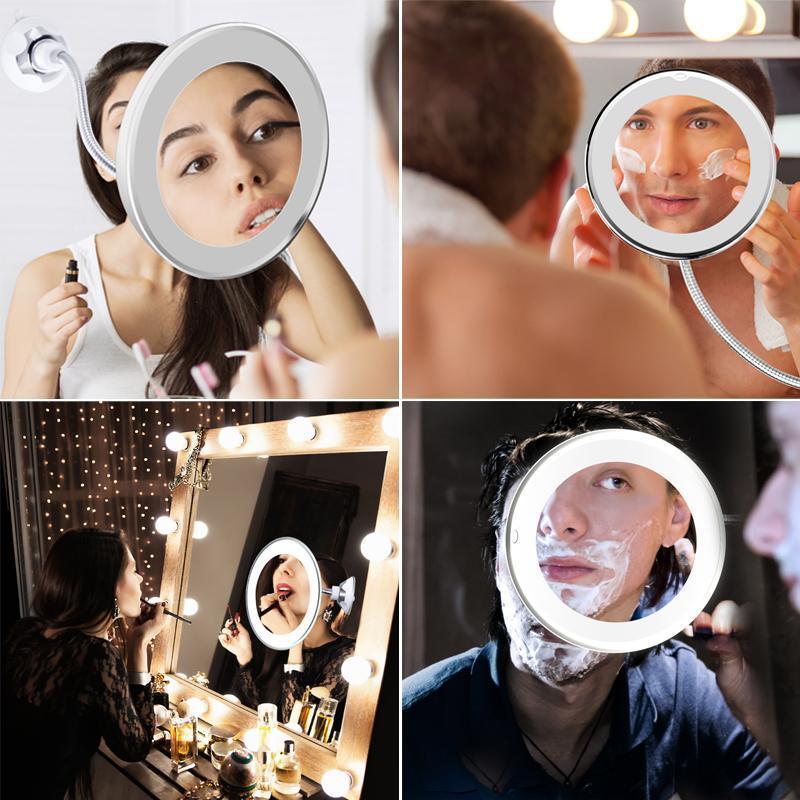 10x Zoom LED Makeup Mirror - LuxeGlow