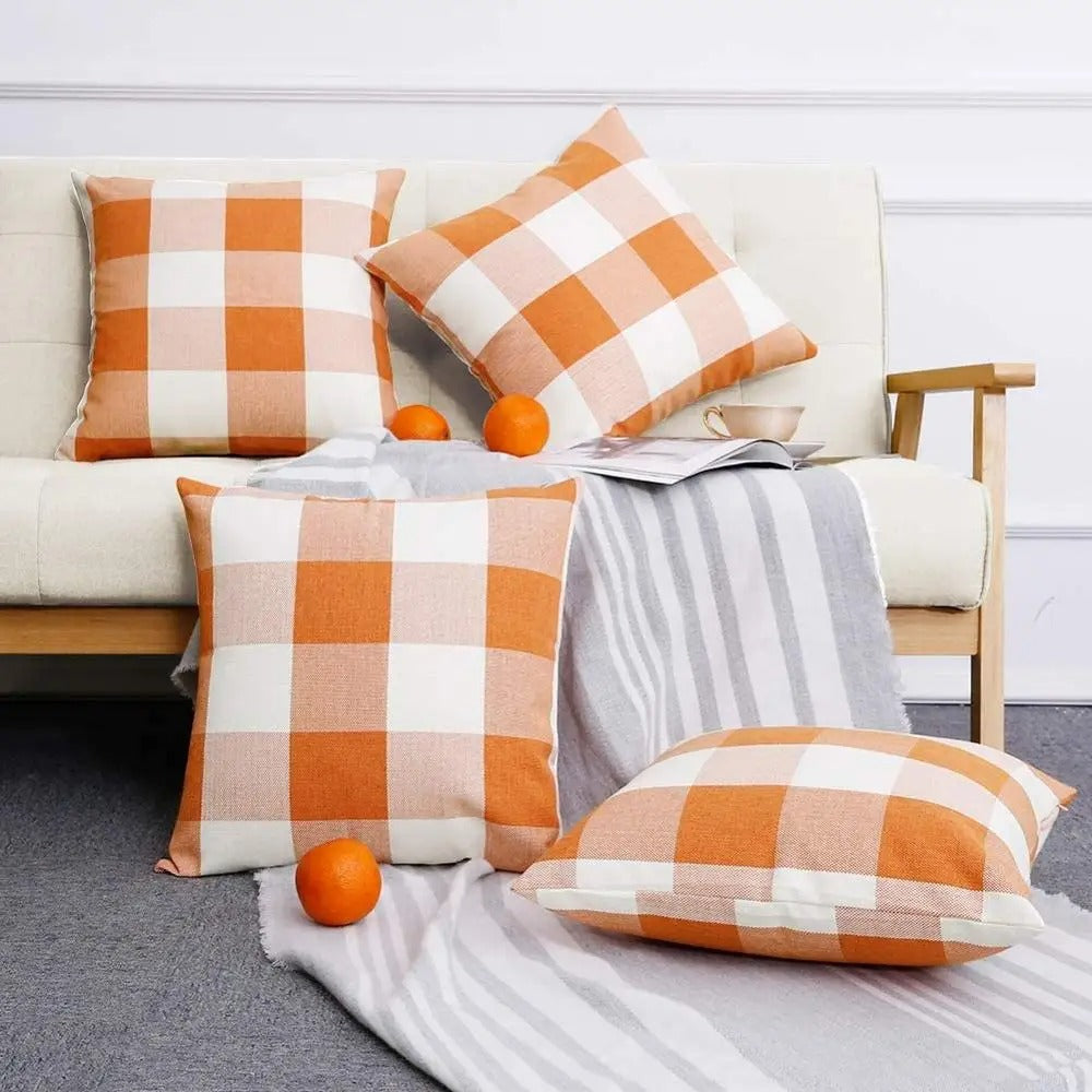 Cozy Plaid Cushion Cover - Rustic Charm Co.