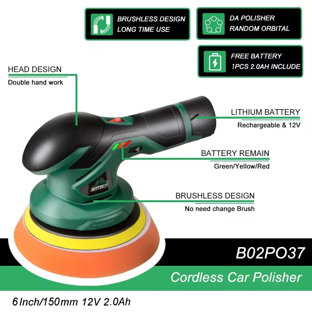 Cordless 12V Dual Action Polisher - LuxeDetail Pro