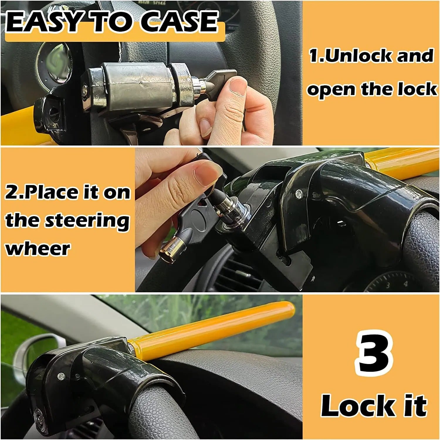 Steering Wheel Lock - SecureGuard Elite