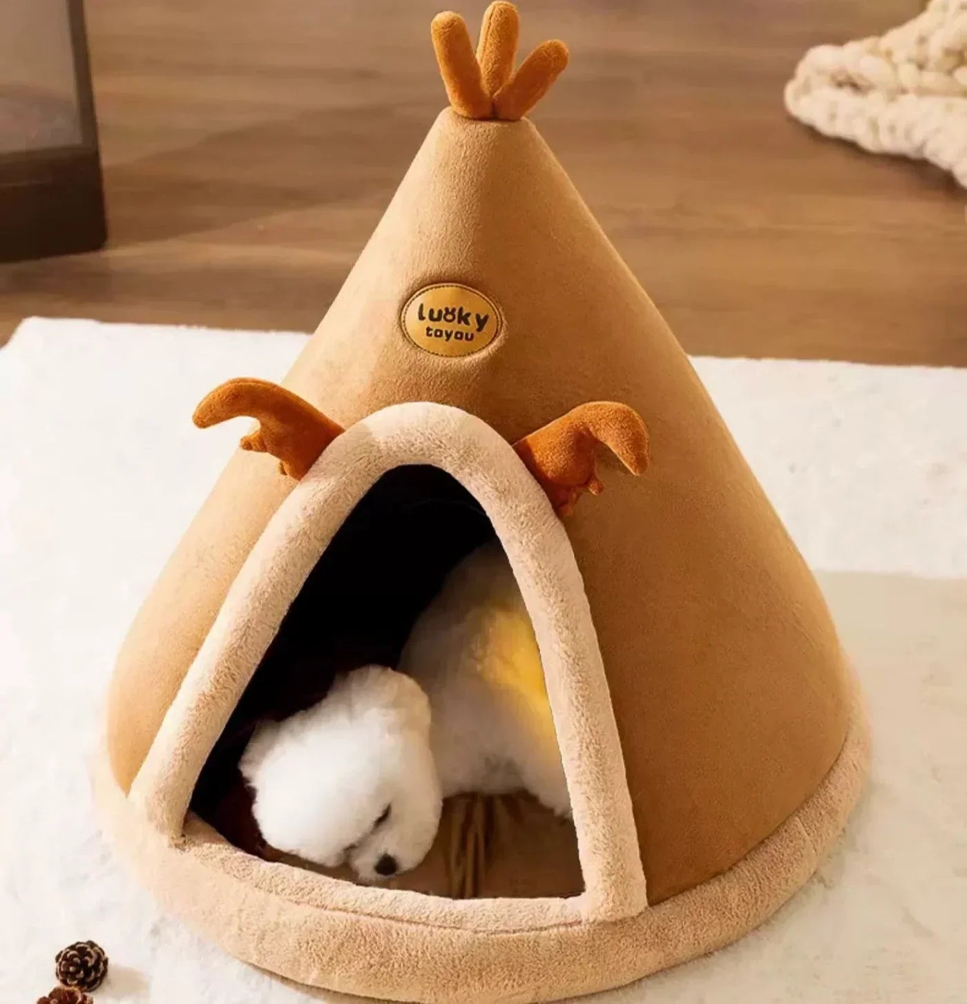 Cuddly Cave Pet Teepee - Cozy Haven for Small Dogs & Cats
